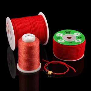 Cordon nylon rouge fil metallique DIY artisanat bracelet perlage ensemble etoile 50m