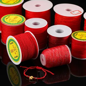 Fil à broder rouge cordon DIY bracelet cordon perles ensemble d'accessoires pour artisanat