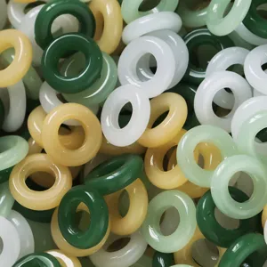 Cuentas de Anillo de Vidrio Donut DIY Fabricación de Joyería Hallazgos Color Mezclado Colgante Redondo Accesorios de Manualidades Multiusos para Collar Pulsera