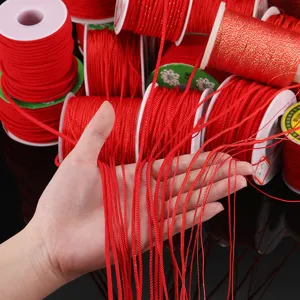 Cordon Rouge Tissé Main Ligne Milan Fil Enveloppé de Soie Dorée Accessoires de Fabrication de Bijoux
