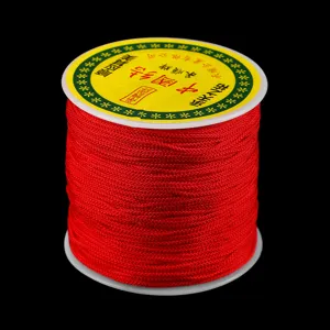 Cordon en nylon rouge pour nœud chinois DIY artisanat fil de perlage bobine de bijoux