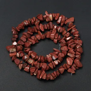 Perles de copeaux de pierre rouge irrégulière naturelle fil lâche pour bracelet DIY collier fabrication