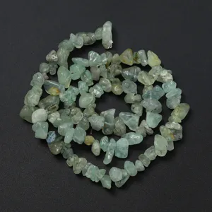 Perles de copeaux de cristal vert irrégulières naturelles, brin de pierres 5-12mm pour bijoux DIY.