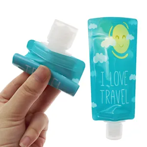 Busta dispenser di lozione pieghevole da viaggio portatile flacone shampoo morbido