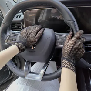 Women black mesh lace gloves summer sun protection breathable Lolita driving fashion gloves