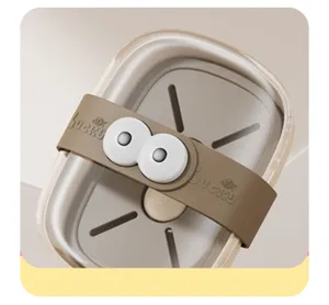 Portasapone di cartone animato con coperchio e grandi occhi, scatola da viaggio portatile.