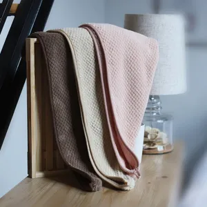 Solid color coral fleece dry hair cap, pineapple grid hair towel, thick women hair drying wrap