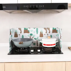 Pare-éclaboussures d'huile de cuisine en feuille d'aluminium pliable panneau de cuisinière