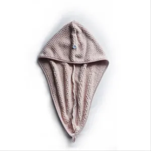 Coral fleece dry hair cap waffle pattern quick drying absorbent shower cap for women