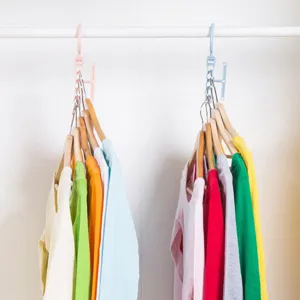 Magic clothes hanger multi port space saving closet organizer rotating folding hanger rack