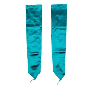 Long satin fingerless gloves teal opera evening party bridal wedding costume dress accessory