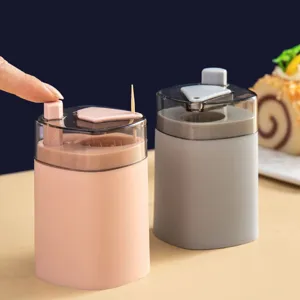 Creative Press Type Automatic Toothpick Dispenser Plastic Household Toothpick Holder Storage Box For Kitchen