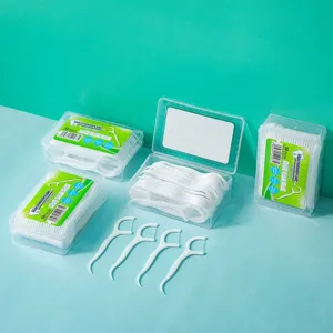 50 Pcs Disposable Dental Floss Picks Portable Plastic Box High Tension Oral Care