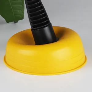 Mini drain plunger detail showing yellow suction cup and black handle for kitchen.