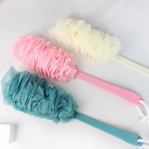 Long handle bath sponge body scrubber set with soft mesh for daily shower and back cleaning.