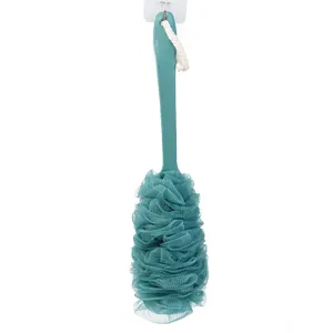 Korean style long handle bath sponge large body scrubber back cleaning mesh shower puff