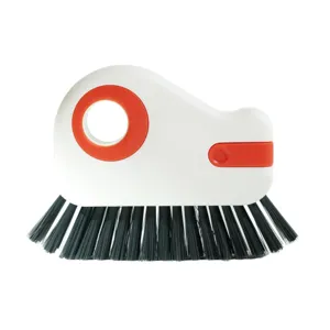 Window groove cleaning brush with dense bristles for deep track and sliding door cleaning tool.