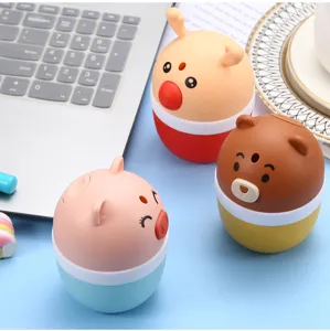 Cute cartoon press-type toothpick holder dispenser for home and kitchen, creative plastic box.