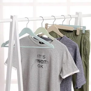 Plastic clothes hangers pants clips set multi-functional home storage drying rack.