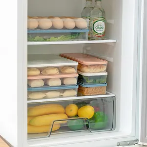 Household Square Plastic Food Storage Container Refrigerator Fresh Keeping Box With Lid Kitchen Sealed Dumpling Box