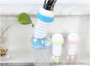 Kitchen faucet anti-splash water saving filter nozzle detail view, flexible extension tube.