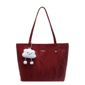 Korean retro fashion tote bag for women, large capacity casual shoulder bag daily use