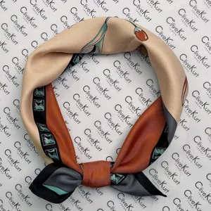 Sommer dünnes handgemachtes bedrucktes Sonnenschutz Quadrat Seidentuch Mode Haarband Frauen