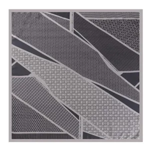 Damen 110x110cm Seide Gefühl quadratischer Schal geometrisch gedruckt elegantes Kopftuch