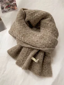 Koreaanse stijl zachte gebreide winterscarf voor dames, gezellige warme nekwarmer.