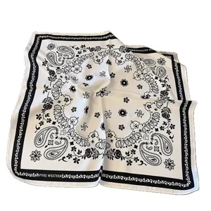 Fashionable 53cm square scarf featuring classic paisley and floral print, versatile for women.