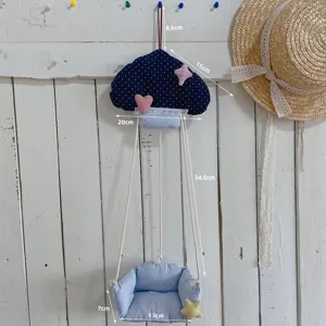 Handgemachte Stoff Wolken Hänge Dekoration mit Sternen für Kinderzimmer Aufbewahrung.