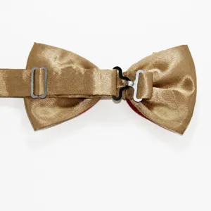 Men formal bow tie with adjustable metal buckle back detail polyester silk accessory