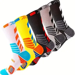 Bunte sportliche Basketballsocken für Damen Herren, professionelle Trainingssocken lang.