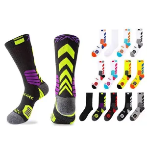 Professionelle Basketballsocken, Elite Training lange Sportsocken, atmungsaktiv farbblock Unisex.