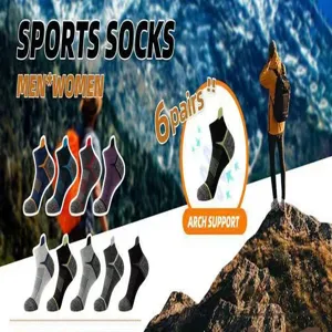 Calze sportive in rete traspirante per uomini e donne, calze da corsa basse con supporto plantare.