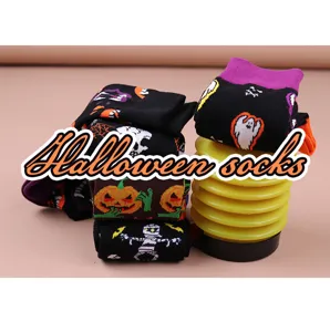 Halloween socks spooky pumpkin ghost cotton crew socks fun unisex couple socks pairs