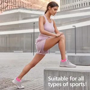 Breathable athletic short socks in vibrant pink, perfect for running, gym workouts and fitness.