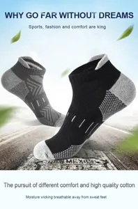Breathable athletic mesh running socks for men, moisture-wicking sports ankle socks detailed view
