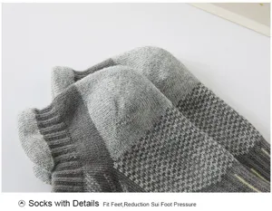 Men's athletic mesh sports socks detail view, breathable cotton running socks with tab.