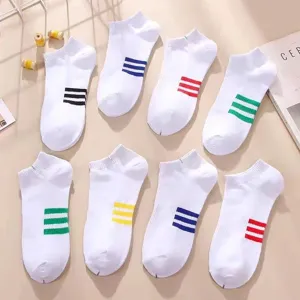 Calzini Corti Estivi in Cotone Sottile da Uomo Calzini Sportivi A Righe Casual Traspiranti