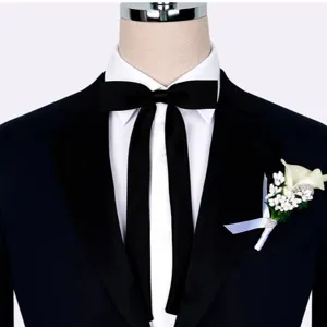 Unisex Estilo Preppy Pajarita de Cinta Larga Poliéster JK Uniforme Traje Accesorio de Cuello