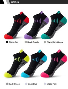 Men athletic sports short socks breathable cotton running ankle socks multi color