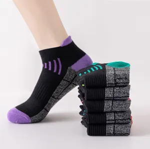 Men athletic short running socks, breathable mesh design, comfortable ankle sports socks.