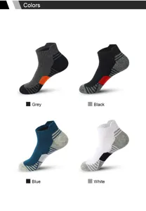 Men athletic sports ankle socks breathable running socks with tab 4 color variants detail view