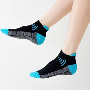 Men athletic short socks breathable sweat-wicking running socks black blue summer sports socks