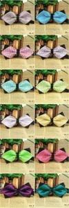 Men classic pointed bow tie multi-color business wedding polyester necktie variety set.