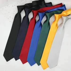 Cravatta Tinta Unita Casual da Uomo d'Affari Classica in Seta di Poliestere Accessorio per Festa di Matrimonio Formale
