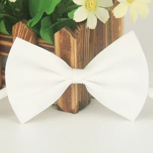 Nœud Papillon en Polyester Couleur Unie Adulte Hommes Femmes Enfants Animal Domestique Accessoire de Mode