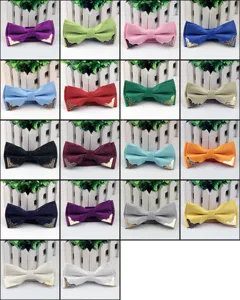Men jacquard bow tie with metal corner and silver dot British formal bowknot accessories.