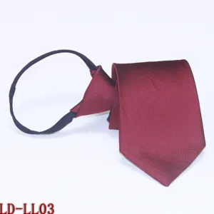 Heren stropdas met rits voorgeknoopt effen rood zakelijke pak accessoire breedte 8cm